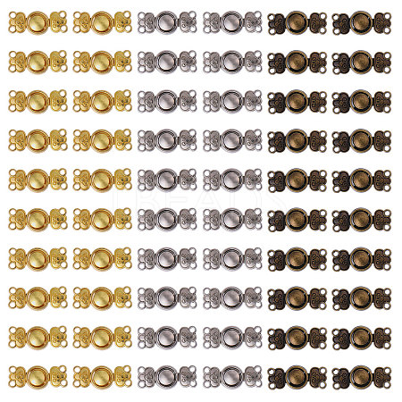 60Pcs 3 Colors Alloy Snap Lock Clasps FIND-GL0002-01-1