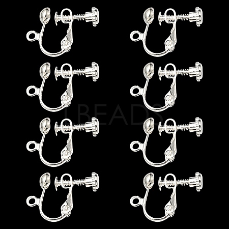 Rack Plated Brass Screw Clip-on Earring Findings KK-YW0001-10S-1