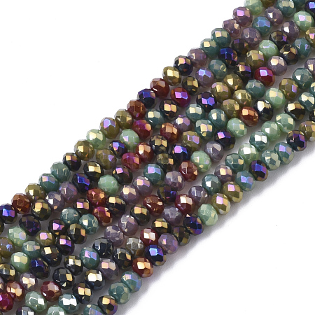 Electroplate Glass Beads Strands X-EGLA-S192-001A-C01-1