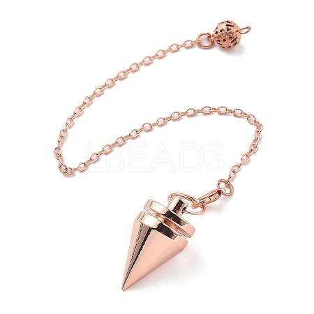 Brass Dowsing Pendulum Big Pointed Cone Pendants KK-H491-05RG-1