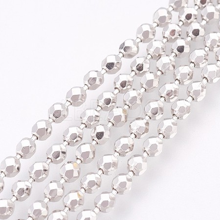 Electroplated 925 Sterling Silver Ball Chains STER-I015-06A-1