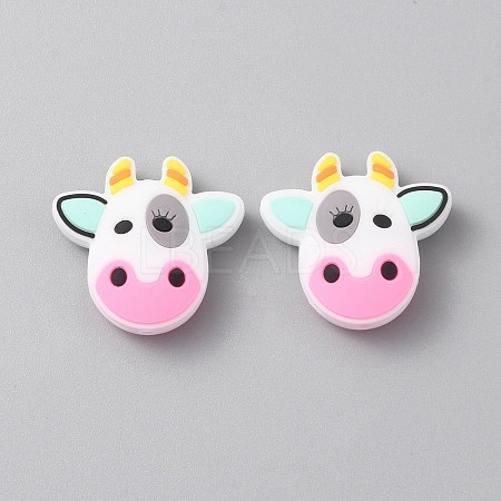 Cow Food Grade Silicone Beads SIL-WH0002-76-1