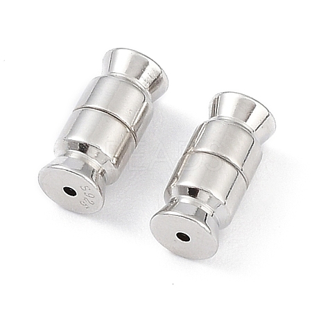 Anti-Tarnish Rhodium Plated 925 Sterling Silver Screw Clasps STER-K173-12P-1