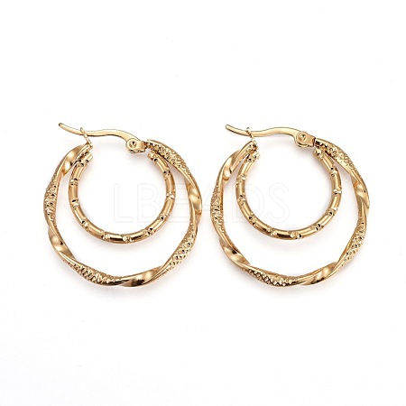 304 Stainless Steel Hoop Earrings EJEW-F188-16G-1