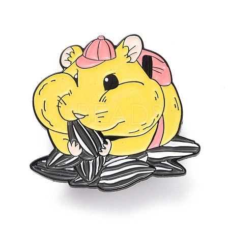 Mouse with Seeds Enamel Pin JEWB-O005-M07-1