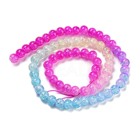 Spray Painted Crackle Glass Beads Strands DGLA-C002-6mm-05-1