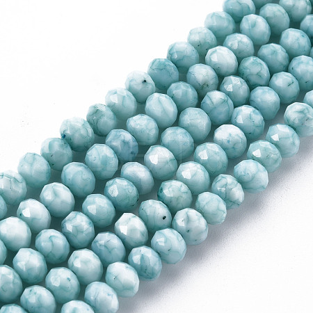 Opaque Baking Painted Glass Beads Strands EGLA-N006-009A-A04-1