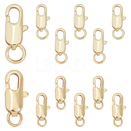 12Pcs 2 Style Brass Lobster Claw Clasps KK-SC0002-26-1
