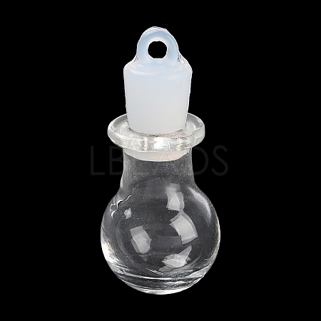 Clear Glass Wishing Bottle Pendants GLAA-A010-01G-1