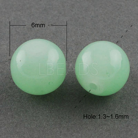 Imitation Jade Glass Beads Strands DGLA-S076-6mm-20-1