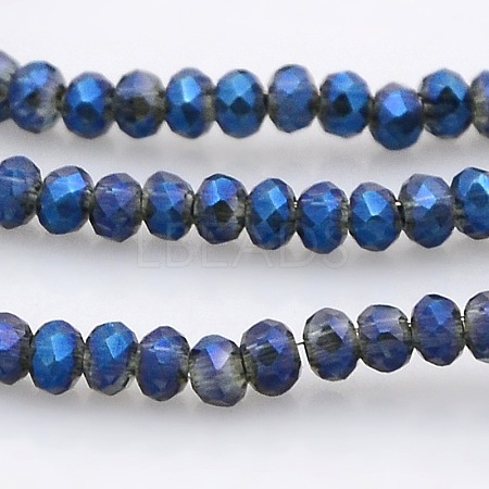 Full Rainbow Plated Faceted Rondelle  Glass Beads Strands GLAA-A024A-FR03-1