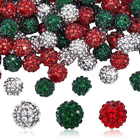 75Pcs 3 Colors Acrylic Resin Rhinestone Graduated Beads RESI-GA0001-35-1