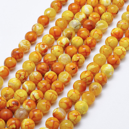 Natural Crackle Agate Beads Strands X-G-K203-88-8mm-1