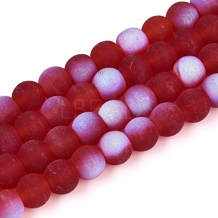 Frosted Transparent Glass Beads Strands LS-GLAA-T032-T6mm-MBB20-1