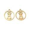 201 Stainless Steel Laser Cut Pendants STAS-P428-10G-03-1