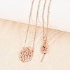 Brass Micro Pave Clear Cubic Zirconia Flame Pendant Adjustable Slider Necklaces KK-CBA4547-10RG-2
