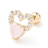 Double Heart Cat Eye Stud Earrings for Women EJEW-A065-13G-1