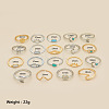 19Pcs 19 Styles Alloy & Resin Cuff Rings/Finger Rings Sets for Women FS-WGA4364-01-3
