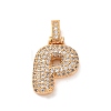 Brass Micro Pave Cubic Zirconia Pendants KK-C076-29P-G01-1