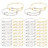 40Pcs 2 Colors Adjustable Iron Expandable Bangle Making BJEW-SP0001-01-1