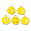 Golden Plated Alloy Enamel Charms ENAM-S118-09H-1