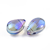 Electroplate Glass Charms EGLA-T014-04B-2