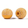 Painted Natural Wood Beads WOOD-S057-072Q-3