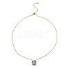 Butterfly Glass Pendant Necklaces NJEW-E105-06KCG-01-2
