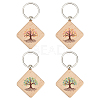 1 Bag Wood Keychains KEYC-PH0002-30-1