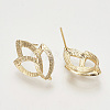 Brass Stud Earring Findings KK-T027-99G-2