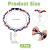 2Pcs Stainless Steel Baseball Cross Pendant Braided Nylon Cord Necklaces NJEW-UN0001-83-3