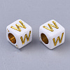 Plating Acrylic Beads SACR-S297-09W-2
