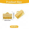 280Pcs Iron Ribbon Crimp Ends IFIN-CP0002-97S-2