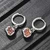 Brass Cubic Zirconia Hoop Earrings EJEW-Q015-02P-C-4