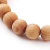 Round Natural Wood Beads Stretch Bracelets BJEW-JB05847-4