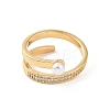 Brass Micro Pave Cubic Zirconia Open Rings RJEW-J017-VC199-2