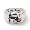 Alloy Skull Finger Ring RJEW-H109-04AS-2