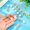 10Pcs Round Acrylic Pearl & Alloy Zipper Pulls HJEW-TAC0086-6