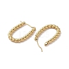 Twist Oval 201 Stainless Steel Half Hoop Earrings for Women EJEW-G385-43G-2