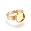 Ion Plating(IP) Adjustable 201 Stainless Steel Finger Rings Components STAS-G187-01G-10mm-1
