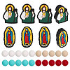 36Pcs 6 Style Food Grade Eco-Friendly Silicone Focal Beads SIL-CA0002-05-1