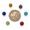 Mixed Color Grade A Round Pave Disco Ball Beads X-RB-H258-8MM-M-3