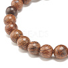 Natural Wenge Wood & Stone Mala Bead Bracelet BJEW-JB07814-7