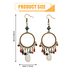 1 Pair Natural Shell & Synthetic Turquoise Chandelier Earrings EJEW-FI0001-84-2