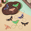 4 Pairs 4 Colors Butterfly Alloy & Acrylic Hoop Earrings EJEW-TA0001-88B-5