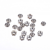 6-Petal Tibetan Style Alloy Flower Bead Caps X-TIBE-S220-AS-RS-1