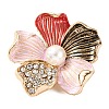 KC Gold Plated Alloy Crystal Rhinestone Brooches JEWB-L017-06KCG-1