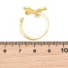 Butterfly Brass Micro Pave Cubic Zirconia & Enamel Cuff Ring Settings KK-CBAC351-05P-3