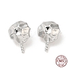 Rhodium Plated 925 Sterling Silver Stud Earring Findings STER-M114-17P-1