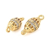 Brass Micro Pave Cubic Zirconia Connector Charms KK-U056-25G-2